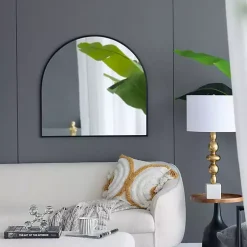 Kirklands Home Wide Arched Wall Mirror Black