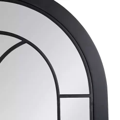 Kirklands Home Windowpane Arch Geoffrey Mirror Black New