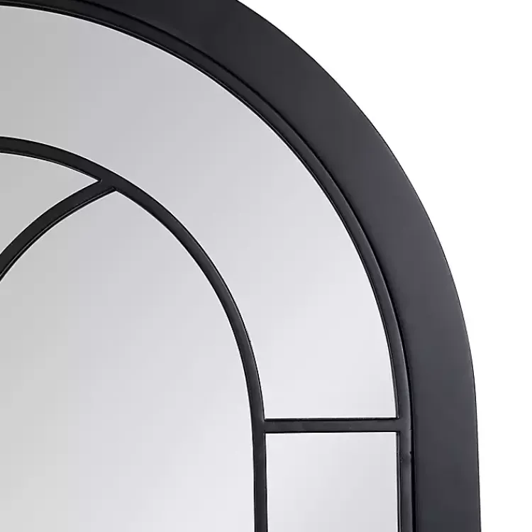Kirklands Home Windowpane Arch Geoffrey Mirror Black New