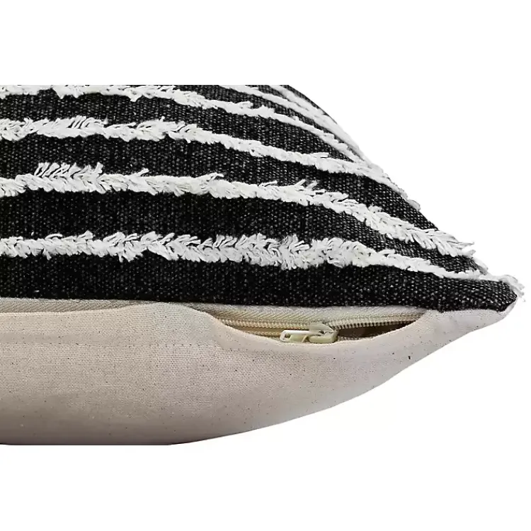 Pillows>Kirklands Home Black Wispy Ways Tufted Stripe Lumbar Pillow