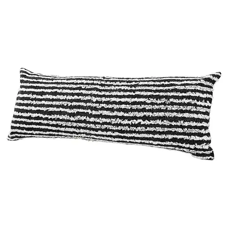 Pillows>Kirklands Home Black Wispy Ways Tufted Stripe Lumbar Pillow