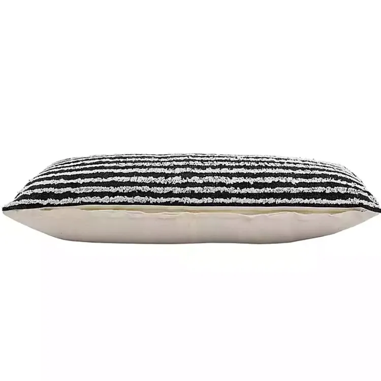 Pillows>Kirklands Home Black Wispy Ways Tufted Stripe Lumbar Pillow
