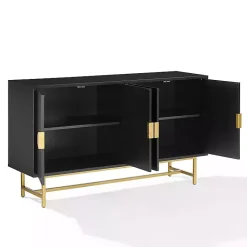Kirklands Home Wood & Gold Metal Sideboard Black Best
