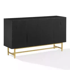 Kirklands Home Wood & Gold Metal Sideboard Black Best