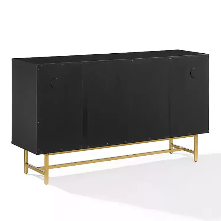 Kirklands Home Wood & Gold Metal Sideboard Black Best