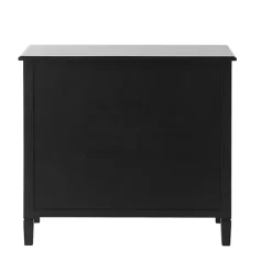 Kirklands Home Wood & Natural Rattan 2-Door Cabinet Black Hot