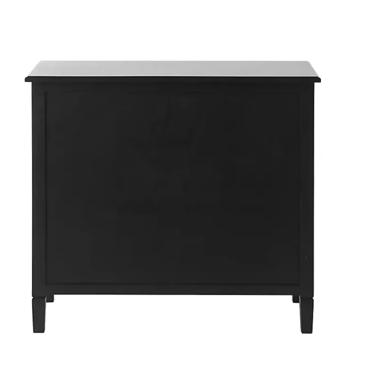 Kirklands Home Wood & Natural Rattan 2-Door Cabinet Black Hot