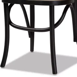Kirklands Home Black Wood & Rattan Bree Dining Chairs, Set of 2 Outlet