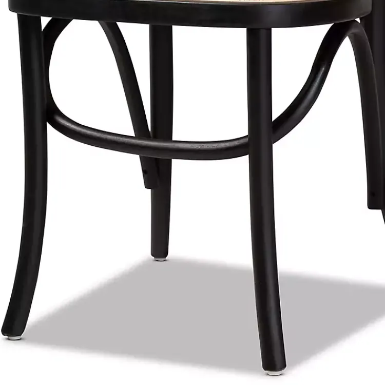 Kirklands Home Black Wood & Rattan Bree Dining Chairs, Set of 2 Outlet