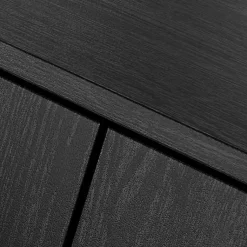 Kirklands Home Wood and Arched Rattan 2-Door Cabinet Black Clearance