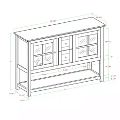 Kirklands Home Wood and Glass Buffet Cabinet Black Clearance