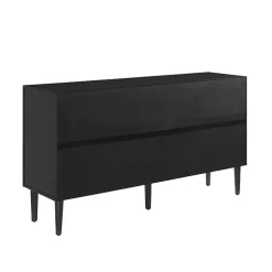Kirklands Home Wood and Gold 4-Door Cabinet Black Sale
