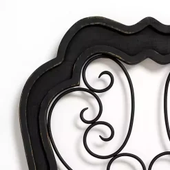 Kirklands Home Wood and Metal Decorative Wall Plaque Black