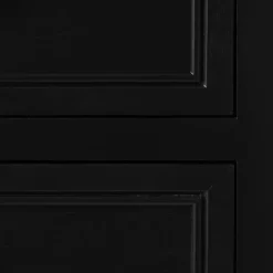 Kirklands Home Wood and Natural Rattan Cabinet Black Sale