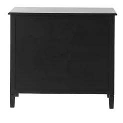 Kirklands Home Wood and Natural Rattan Cabinet Black Sale