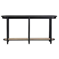 Kirklands Home Wood and Rattan Boho Console Table Black Best