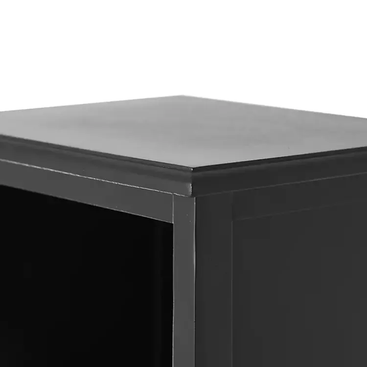 Kirklands Home Wood and Rattan 3-Tier Bookcase Black
