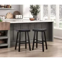 Kirklands Home Wood Bar Stools, Set of 2 Black Best