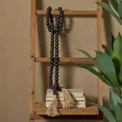 Decorative Accents>Kirklands Home Wood Beaded Tassel Garland Black