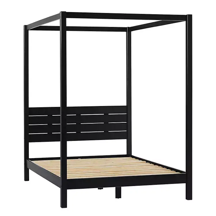 Kirklands Home Wood Canopy Full Bed Black Best