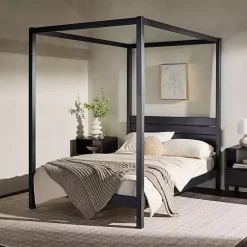 Kirklands Home Wood Canopy Full Bed Black Best