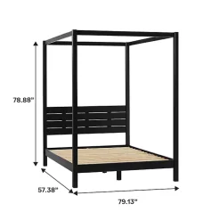 Kirklands Home Wood Canopy Full Bed Black Best
