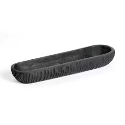 Decorative Bowls & Jars>Kirklands Home Wood Carved Decorative Trough Bowl Black