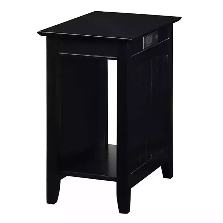Kirklands Home Wood Charging Open Accent Table Black Discount