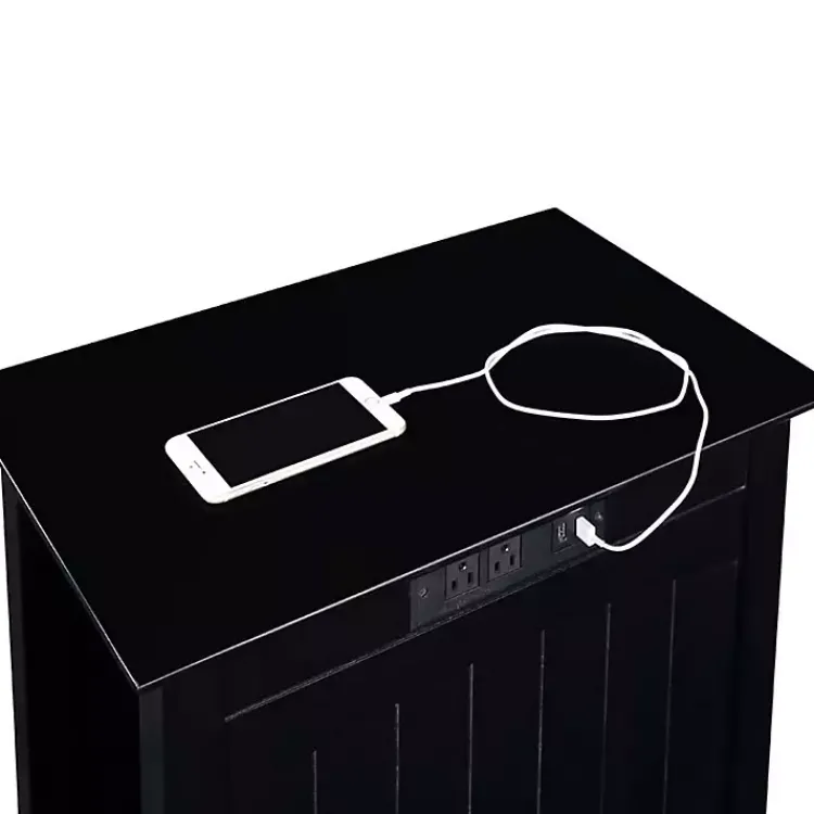 Kirklands Home Wood Charging Open Accent Table Black Discount