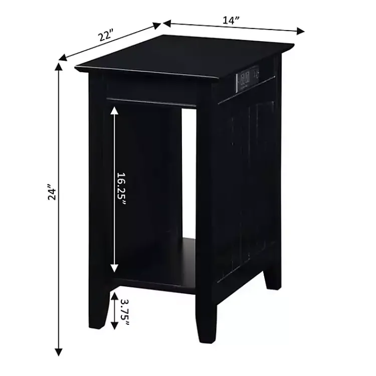 Kirklands Home Wood Charging Open Accent Table Black Discount