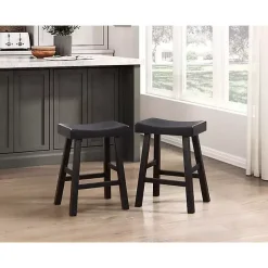 Kirklands Home Wood Counter Stools, Set of 2 Black Clearance