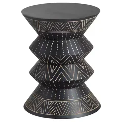 Kirklands Home Wood Curved Edge Accent Table Black Online
