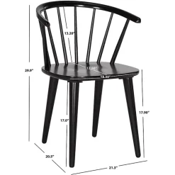 Kirklands Home Wood Curved Spindle Dining Chairs, Set of 2 Black Hot
