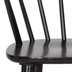 Kirklands Home Wood Curved Spindle Dining Chairs, Set of 2 Black Hot