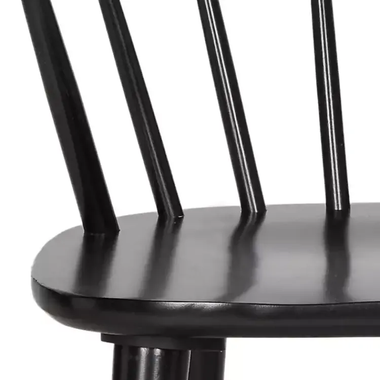 Kirklands Home Wood Curved Spindle Dining Chairs, Set of 2 Black Hot