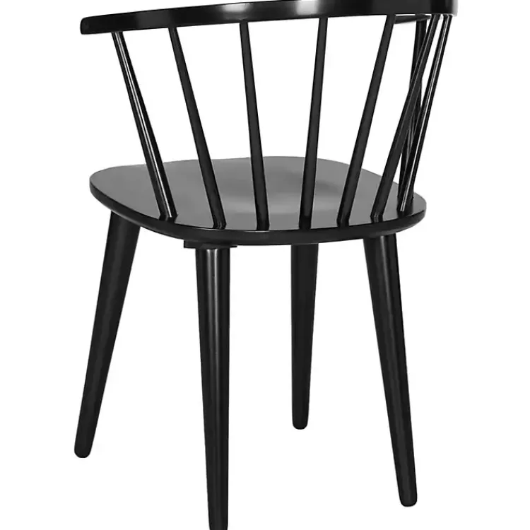 Kirklands Home Wood Curved Spindle Dining Chairs, Set of 2 Black Hot