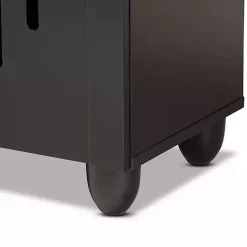 Kirklands Home Wood Cut-Out Shoe Storage Cabinet Black