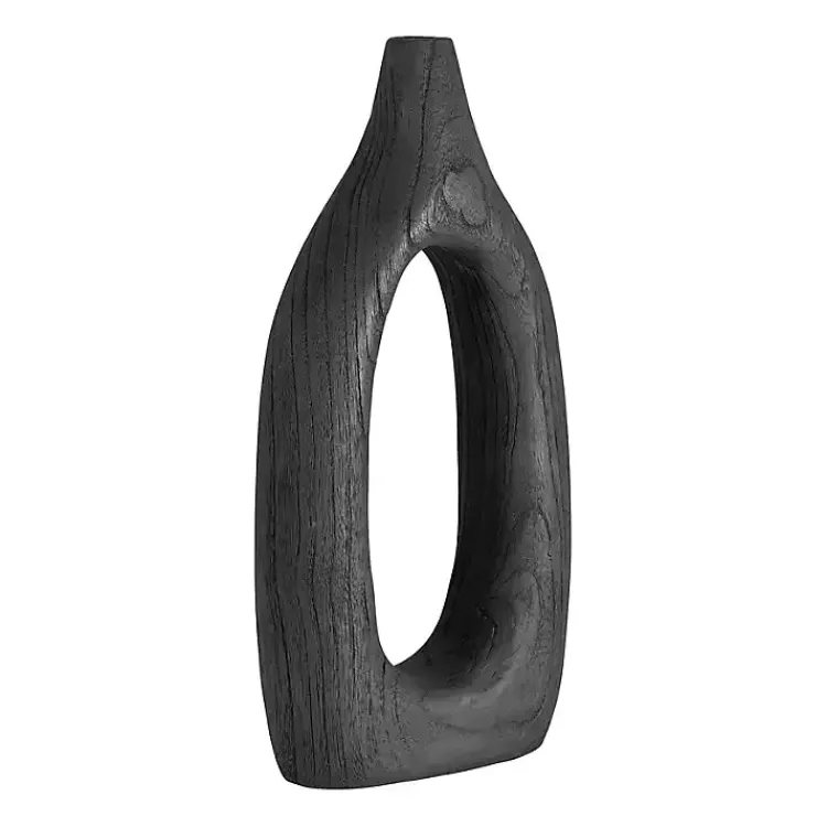 Vases>Kirklands Home Wood Cut-Out Vase, 14 in. Black