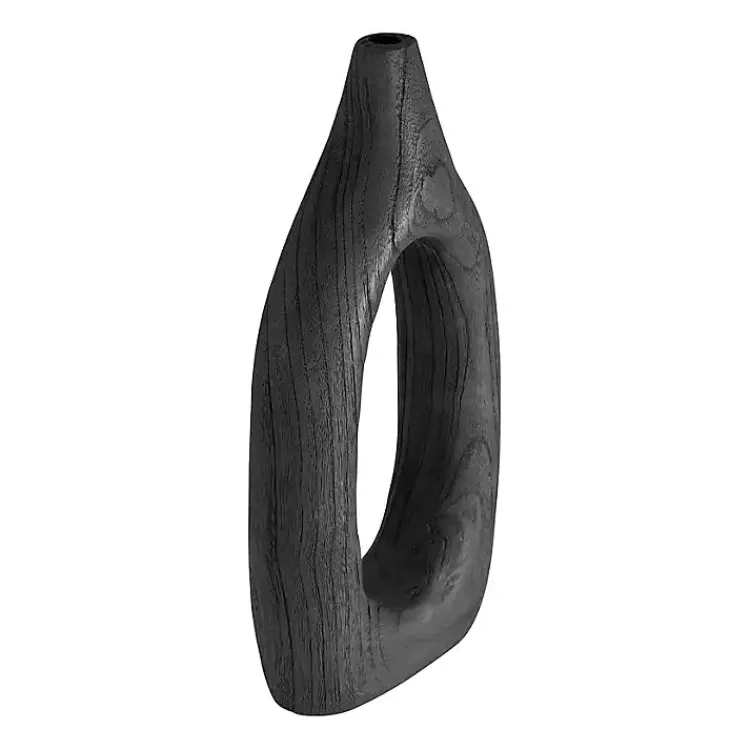 Vases>Kirklands Home Wood Cut-Out Vase, 14 in. Black