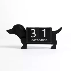 Decorative Accents>Kirklands Home Black Wood Dachshund Block Calendar