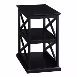 Kirklands Home Wood Double X Sides Accent Table Black Clearance