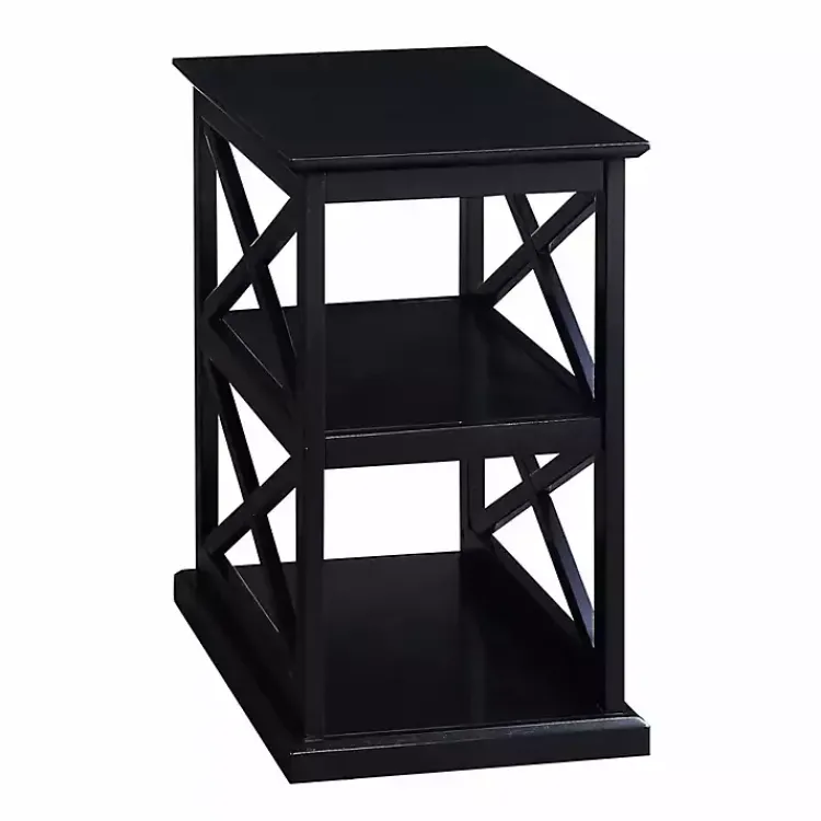 Kirklands Home Wood Double X Sides Accent Table Black Clearance
