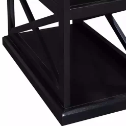 Kirklands Home Wood Double X Sides Accent Table Black Clearance