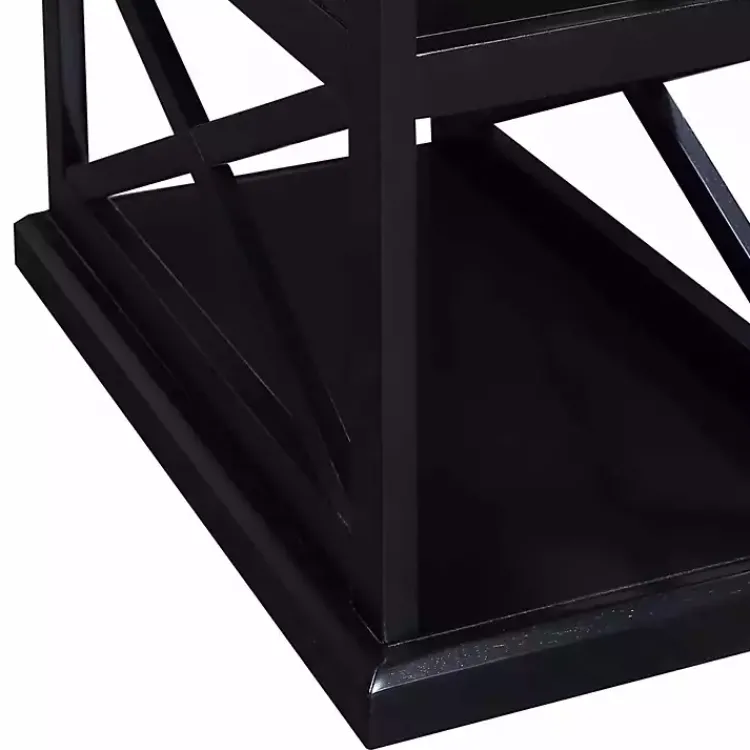 Kirklands Home Wood Double X Sides Accent Table Black Clearance