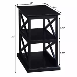 Kirklands Home Wood Double X Sides Accent Table Black Clearance