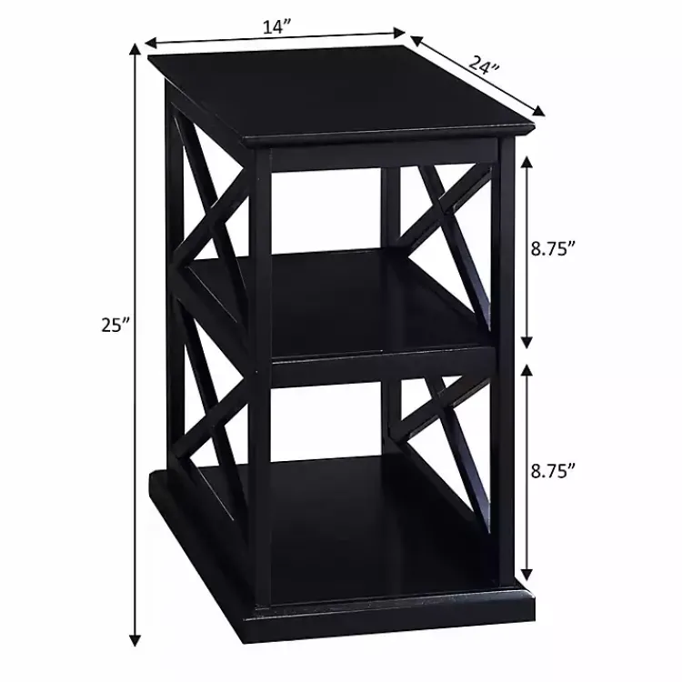 Kirklands Home Wood Double X Sides Accent Table Black Clearance