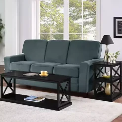 Kirklands Home Wood Double X Sides Accent Table Black Clearance