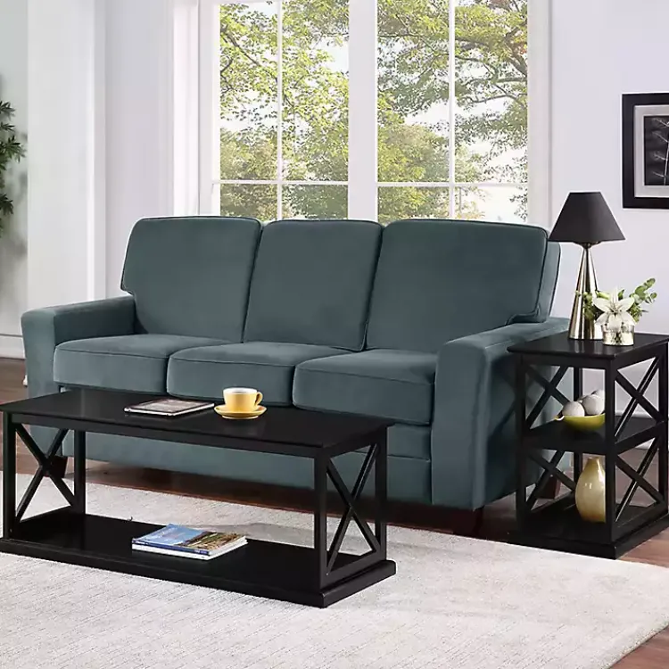 Kirklands Home Wood Double X Sides Accent Table Black Clearance