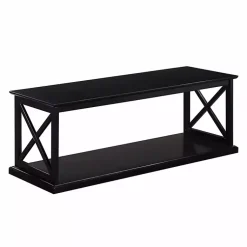 Kirklands Home Wood Double X Sides Coffee Table Black Best
