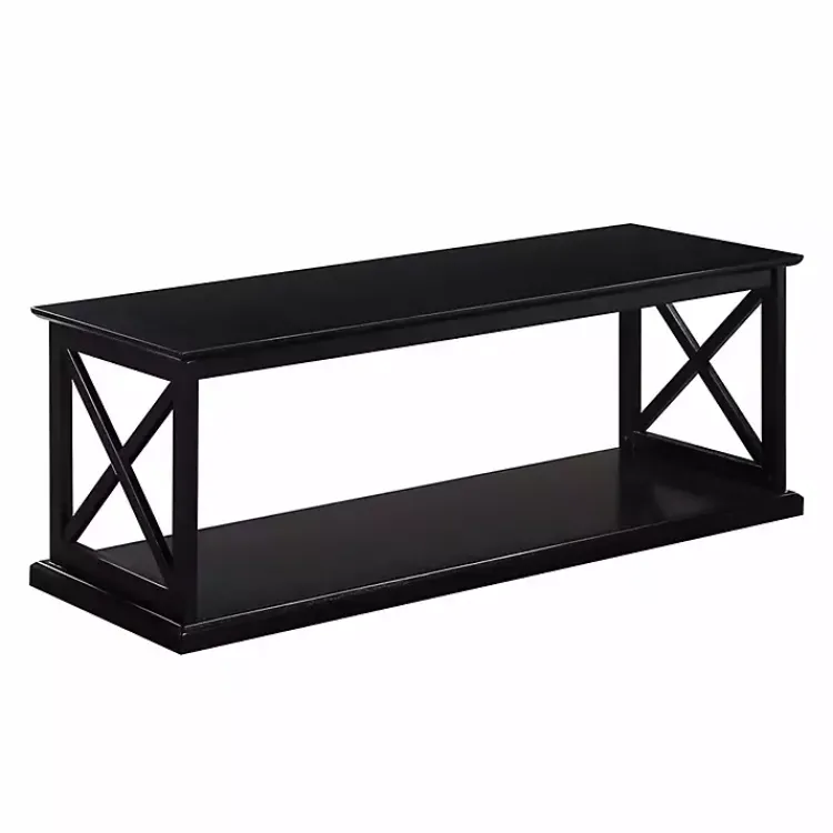 Kirklands Home Wood Double X Sides Coffee Table Black Best
